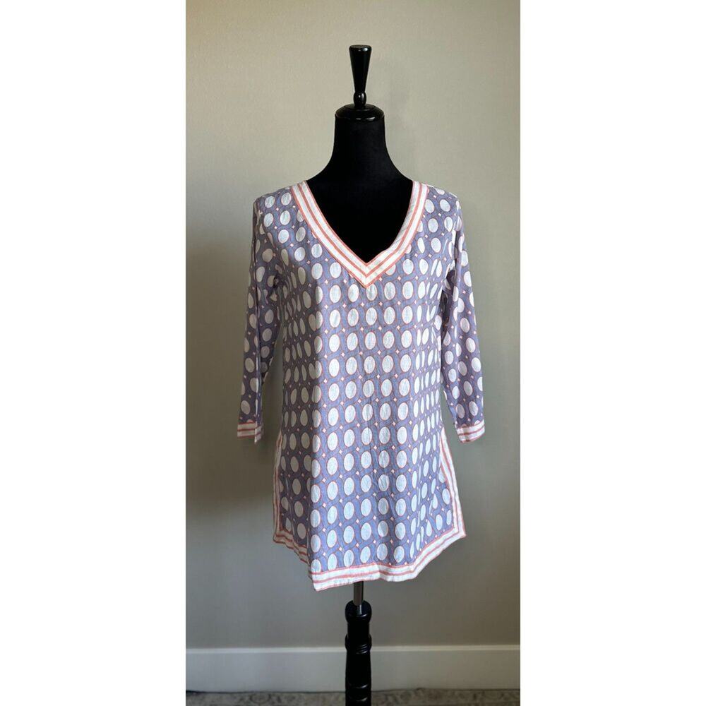 GRETCHEN SCOTT DESIGNS V Neck Geometric Print Tunic Size S